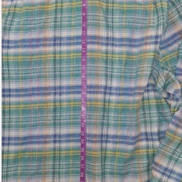 Tommy Bahama Shirt Mens XXXL Island Zone Linen Plaid Reverse Print Flip Cuff - Picture 10 of 10
